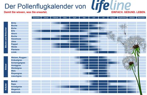 Pollenflugkalender zum Downloaden